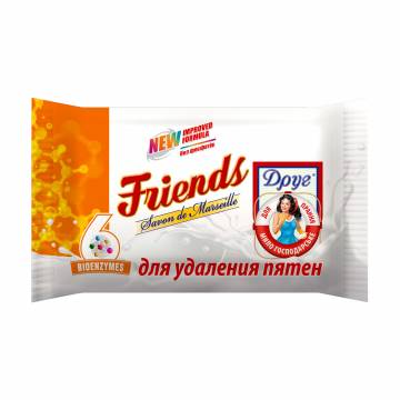 Хозяйственное твердое мыло Друг Friends Savon de Marseille для стирки и удаления пятен, 125 г Хозяйственное твердое мыло Друг Friends Savon de Marseille для стирки и удаления пятен, 125 г