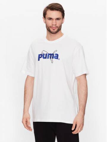 Puma Футболка Team Graphic 538256 Білий Relaxed Fit Puma Футболка Team Graphic 538256 Білий Relaxed Fit