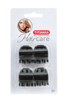 Набор зажимов для волос Titania черные, 3 см, 4 шт (7935 B)