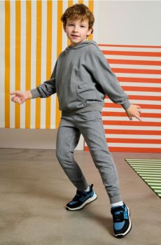 Спортивний комплект з ефектом прання - темно-сірий