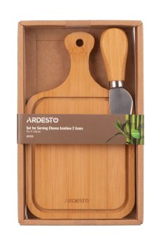 Набор для подачи сыра Ardesto Midori, бамбук, нержавеющая сталь, 2 предмета, 19*11*0.8 см (AR0936)