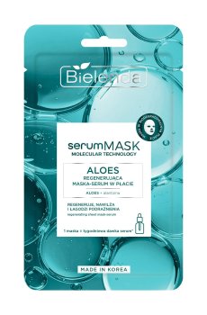 Восстанавливающая тканевая маска-сыворотка для лица Bielenda Serum Mask Aloes Regenerating Sheet Mask-Serum, 1 шт