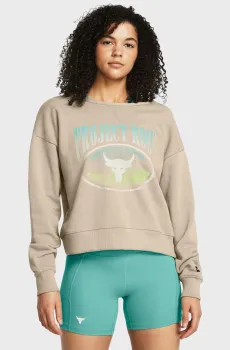 Женский бежевый свитшот Pjt Rck HW Terry LS Q1 Бежевый S Under Armour 1382705-203