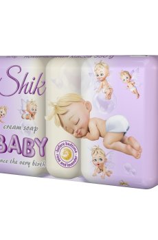 Детское крем-мыло Shik Cream Soap Baby перед сном, роза и лаванда, 5*70 г (экопак)