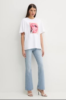 Хлопковая футболка Fiorucci Lollipop Mouth Print Boxy T-Shirt