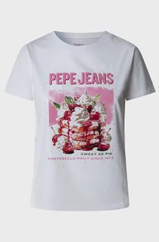 Женская белая футболка RYOKO Белый XS Pepe Jeans PL506069