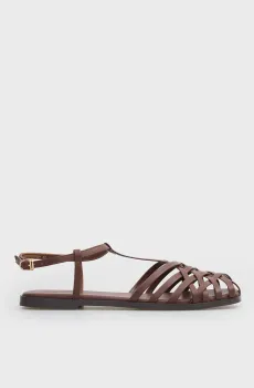 Женские корчиневые кожаные сандалии Caprine Коричневый 36 PRPY PRSDS26268W