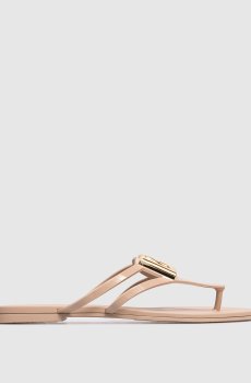 Бежевые шлепанцы с логотипом