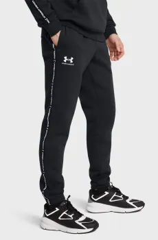 Мужские черные спортивные брюки UA Icon Fleece Jgr Taping Черный 3XL Under Armour 1389358-001