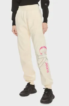 Женские бежевые спортивные брюки BOLD MONOLOGO CUFFED Бежевый XS Calvin Klein Jeans J20J222606
