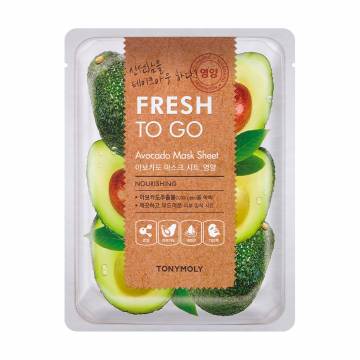 Тканевая маска для лица Tony Moly Fresh To Go Avocado Mask Sheet Nourishing с экстрактом авокадо, 25 г Тканевая маска для лица Tony Moly Fresh To Go Avocado Mask Sheet Nourishing с экстрактом авокадо, 25 г