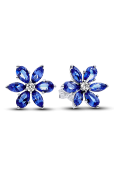 Сережки "Блискучий синій гербарій"