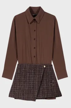 Женское коричневое платье 2в1 Коричневый 36 MAJE MFPRO04460_brown