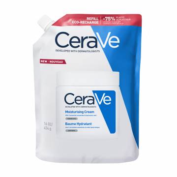 Увлажняющий крем для лица и тела CeraVe Moisturising Cream Refill для сухой и очень сухой кожи, 454 г (дой-пак)
