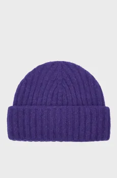 Женская фиолетовая шерстяная шапка RIBBED BEANIE Фиолетовый ONESIZE Gant 4910051