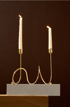 Декоративний свічник нерегулярної форми - золотий