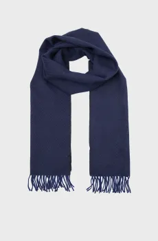 Мужской темно-синий шерстяной шарф с узором HERRINGBONE Синий ONESIZE Tommy Hilfiger AM0AM13593