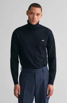 Мужской темно-синий гольф CLASSIC COTTON ROLLERNECK Синий XXL Gant 8030563