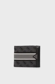 Мужской серый кошелек с узором MADRID BILLFOLD W COIN POCKET Серый ONESIZE Guess SMMASTLEA20