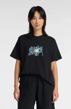 Женская черная футболка Runners Черный M New Balance WT61S9R6BK