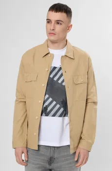 Мужская бежевая рубашка Бежевый M HUGO 50560605;269