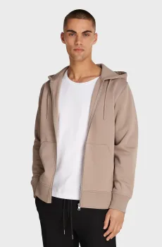 Мужское бежевое худи LOGO TAPE ZIP THROUGH Бежевый XL Calvin Klein Jeans J30J326138