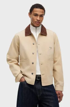 Мужская бежевая куртка CHORE Бежевый L Tommy Jeans DM0DM23230