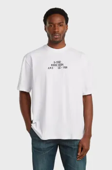 Мужская белая футболка Multi Белый S G-Star RAW D29296,E385