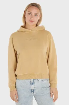 Женское бежевое худи GARMENT DYE Бежевый XS Calvin Klein Jeans J20J221342