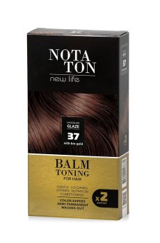 Тонирующий бальзам для волос Notaton New Life Balm Toning с био-золотом, 37 Шоколадная глазурь, 2*30 мл
