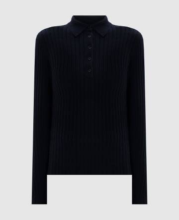 Синее поло из кашемира