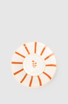Белое фарфоровое блюдце для чашки для чая Striche Arancio e Oro