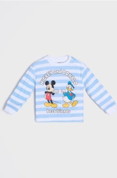 Бавовняний світшот з принтом Mickey and Donald - білий