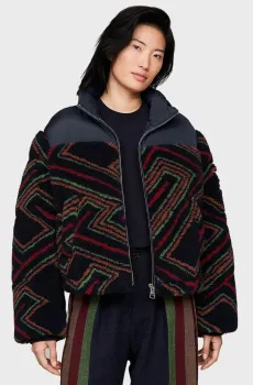 Женская темно-синяя куртка с узором Tommy x Pendleton Синий S-M Tommy Hilfiger WW0WW40802