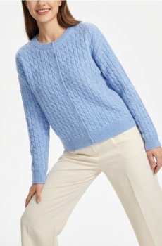 Кардиган з декоративним в’язаним візерунком - light blue