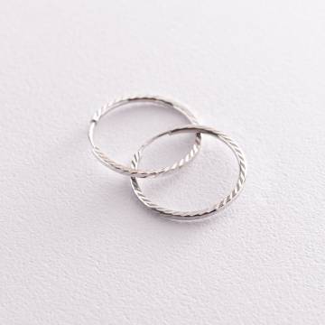 Серьги - кольца в белом золоте (2.3 см) с07146 Серьги - кольца в белом золоте (2.3 см) с07146