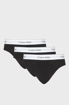 Мужские черные брифы (3 шт) HIP BRIEF Черный M Calvin Klein LV00NB4388