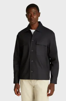 Мужская черная рубашка STRETCH OVERSHIRT Черный S Calvin Klein K10K114191