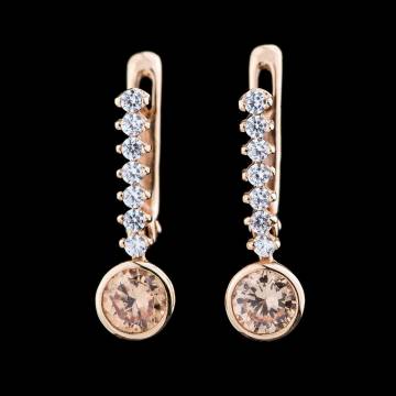 Золотые серьги (фианиты) с01258к Золотые серьги (фианиты) с01258к