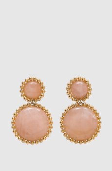 Золотые серьги с позолотой. 14 карат с кварцем