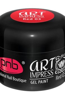 Уценка! Гель-краска для дизайна ногтей PNB UV/LED Art Impress Gel Paint, 03 Red, 5 мл