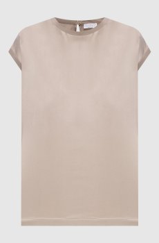 Серый топ из шелка