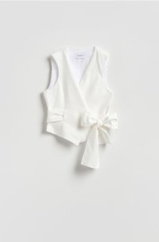 Reserved - Жилет з завязками - білий - 559KK-00X
