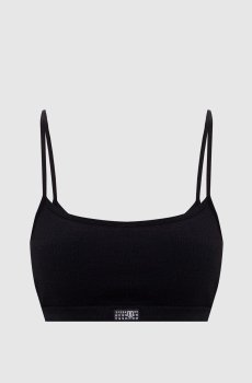 Черный топ с нашивкой эмблемы