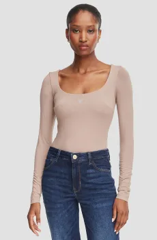 Женское коричневое боди Коричневый XS Guess W6YP21.K4356;G1K8