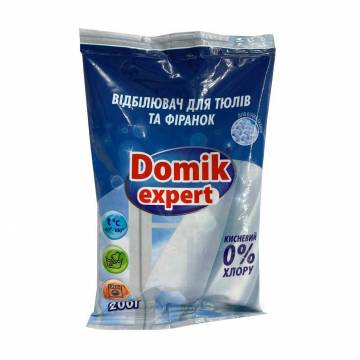 Отбеливатель кислородный Domik Expert для белых тюлей и занавесок, 200 г Отбеливатель кислородный Domik Expert для белых тюлей и занавесок, 200 г
