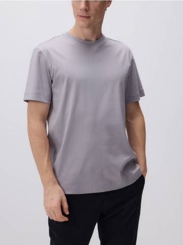 Reserved - Футболка regular fit з мерсеризованої бавовни - світло-сірий - 8691H-09X