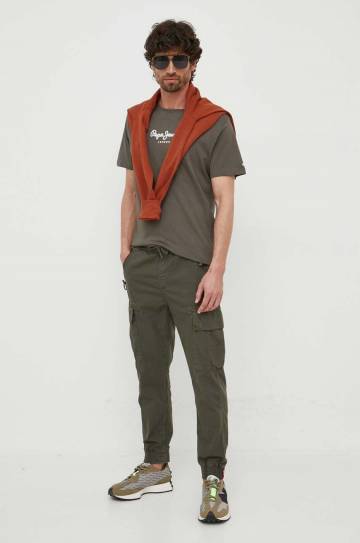 Хлопковые брюки Alpha Industries цвет зелёный 116201.136-GreyBlack Хлопковые брюки Alpha Industries цвет зелёный 116201.136-GreyBlack