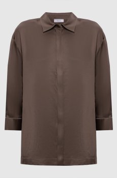 Коричневая блуза с цепочкой мониль