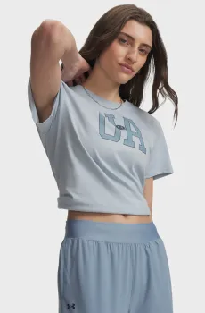 Женская голубая футболка UA W ICON FLCE GRAPHC SS Голубой L Under Armour 6013644-034